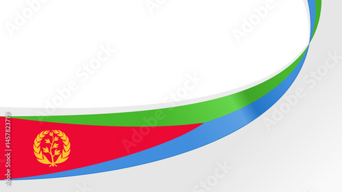Tableau sur toile wavy eritrea flag ribbon background with copy space for text