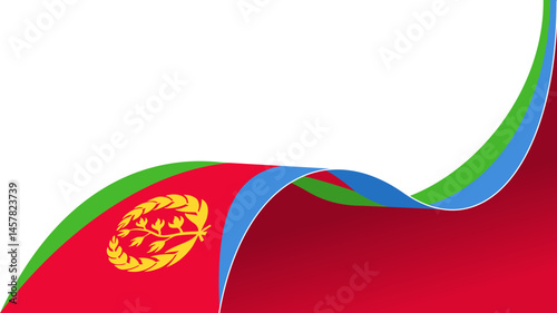 Photos waving eritrea flag vector background with copy space for text