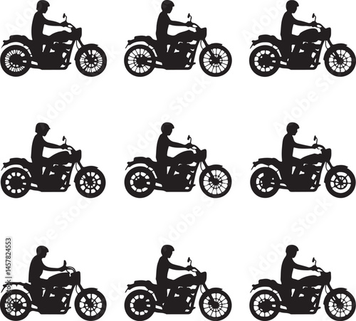 Rider on Motorbike Silhouette

Classic Chopper Bike Vector Art

Motorbike Jump Scene Silhouette

Speed Biker in Action Design

Motorcycle with Rider Sunset Silhouette