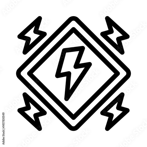 electric shock line icon