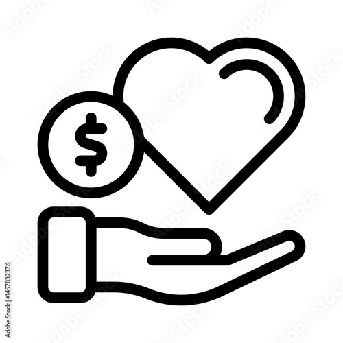 fundraising line icon