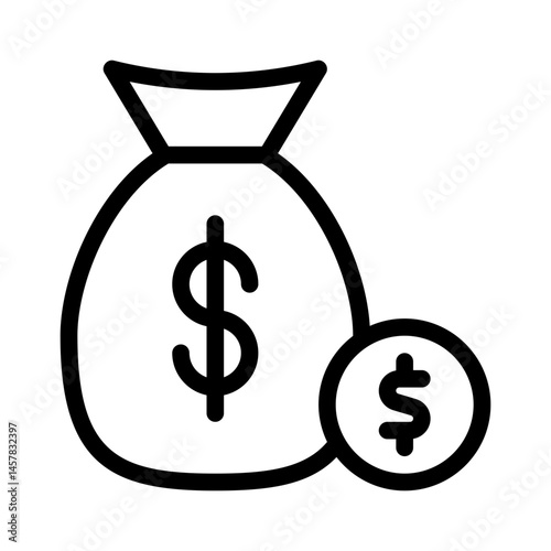 money bag line icon