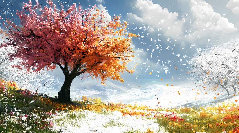 Fototapeta premium tree transitions seasons