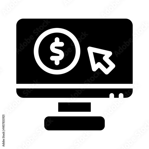 online donation glyph icon