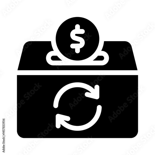 recurring donation glyph icon