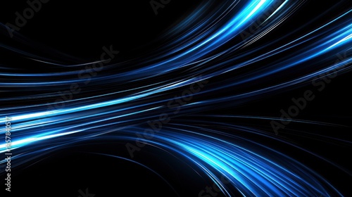 Dynamic blue light streaks abstract background image