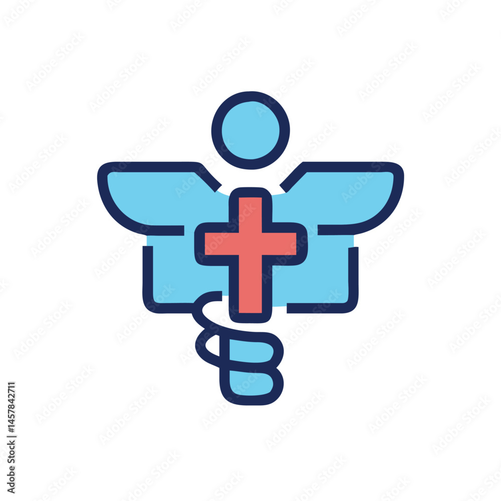 Obraz premium medical symbol on blue background