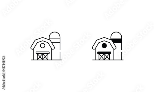 Farmhouse  icons set vector stock illustration