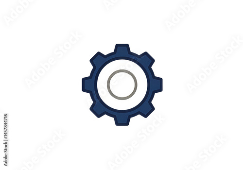 Gear or Settings Icon Isolated on Transparent PNG Background – Simple and Modern Symbol for Configuration, Adjustment, and System Settings in Digital Interfaces and Applications