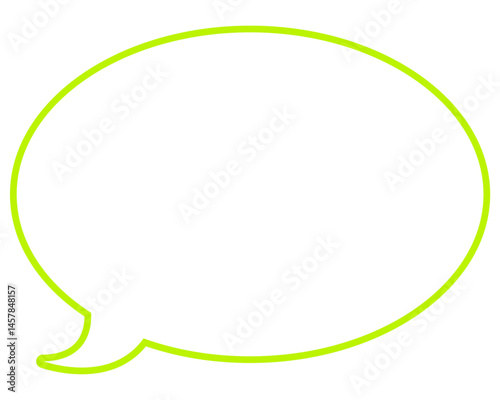 シンプルなカラー線の吹き出し　丸形