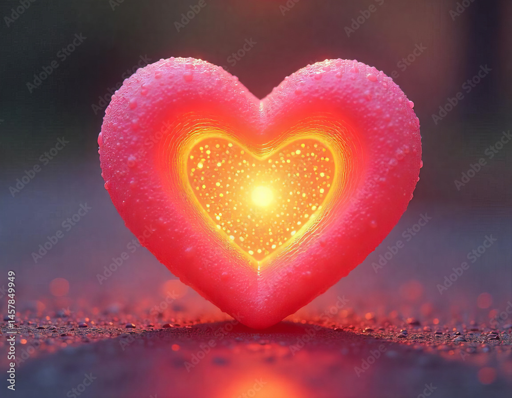Fototapeta premium Heart with Yellow Star