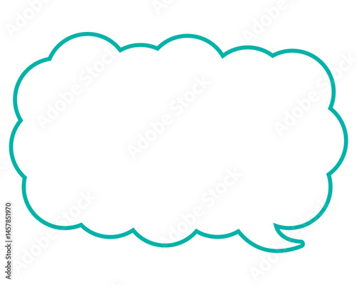 シンプルなカラー線の吹き出し　細長い雲形