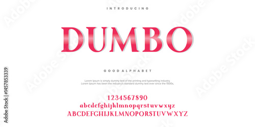 Dumbo Elegant Font Uppercase Lowercase And Number. Classic Lettering Minimal Fashion Designs. Typography modern serif fonts regular decorative vintage concept. vector illustration