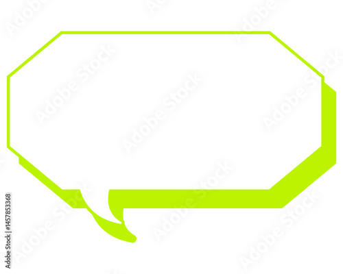 シンプルなカラー線の吹き出し　細長い八角形