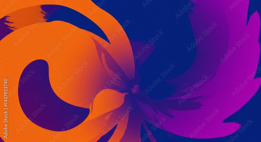 Fototapeta premium Abstract Swirling Orange and Purple Design