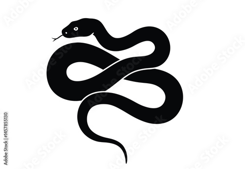 Coiled snake silhouette. This image shows a coiled snake silhouette, also known as snake vector or snake clipart, emphasizing its venomous and stealthy nature. Vector clipart illustration design.