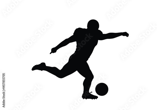 Football silhouette. This image shows a silhouette of a person parachuting, which is interesting as it captures the essence of skydiving and adventure. Vector clipart illustration design.