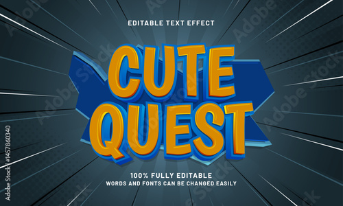 cute quest editable text effect with a gaming and play text style