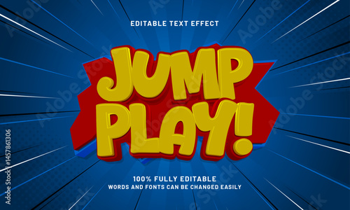 jump play editable text effect with a gaming and play text style
