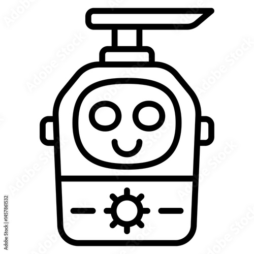 Sunscreen Robot icon with outline style and pixel perfect base. Suitable for website design, logo, app and UI. Based on the size of the icon in general, so it can be reduced.