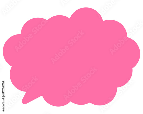 シンプルなカラーの吹き出し　丸みのある雲形