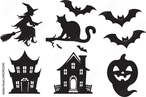 set of halloween elements