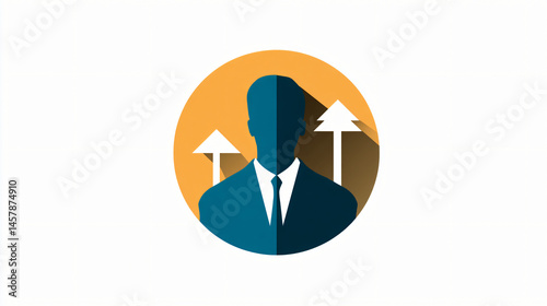 Professional business organization growth concept symbolise by a glyph icon in flat style for websites or presentations.
