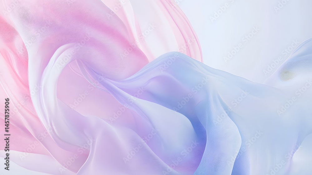 Obraz premium Delicate flowing fabric with pastel shades.