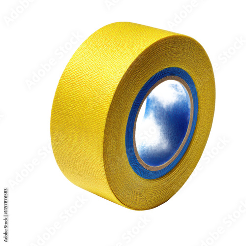 Roll of yellow masking tape isolated on transparent background
