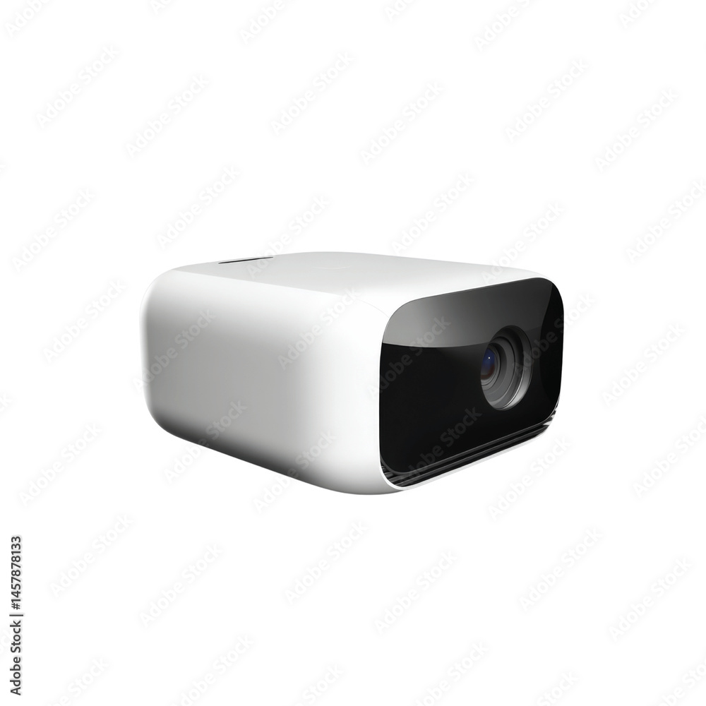 Compact White Mini Projector with Black Lens - Compact White Mini Projector with Black Lens -