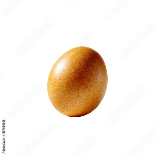 Single brown egg isolated on transparent background