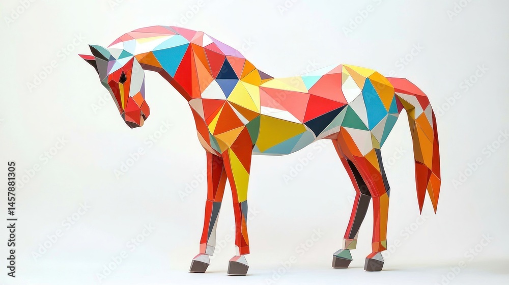 Obraz premium Polygonal horse sculpture