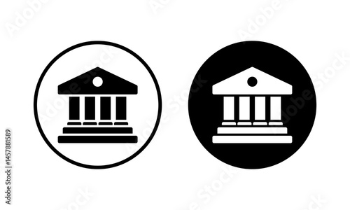 Bank icon vector illustration. Bank sign and symbol, museum, university