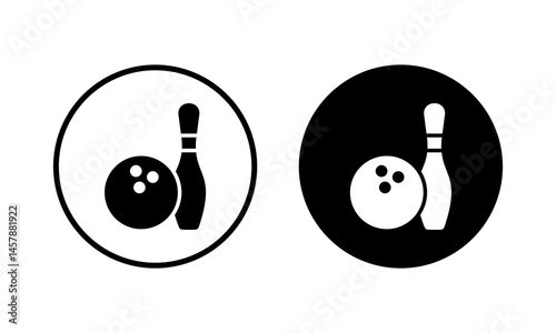 Bowling icon vector illustration. bowling ball and pin sign and symbol.