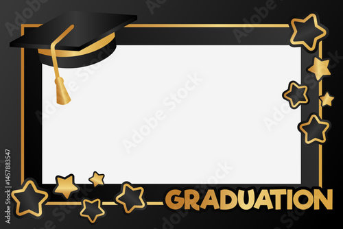 Graduation photo frame background for class of 2025 template design