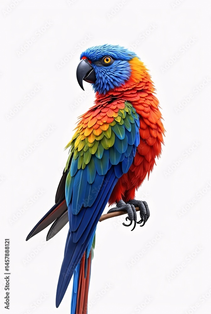 Vibrant Macaw Parrot on Branch