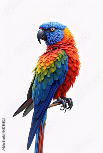 Obraz na płótnie Vibrant Macaw Parrot on Branch w salonie