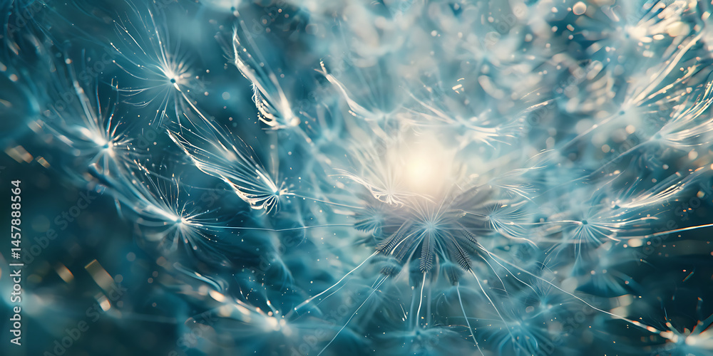 Obraz premium Swirling Abstract Representation of Luminous Filaments Radiating from Bright Center