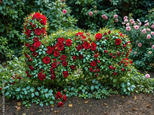 Romantic Rose Bushes Spell Out 