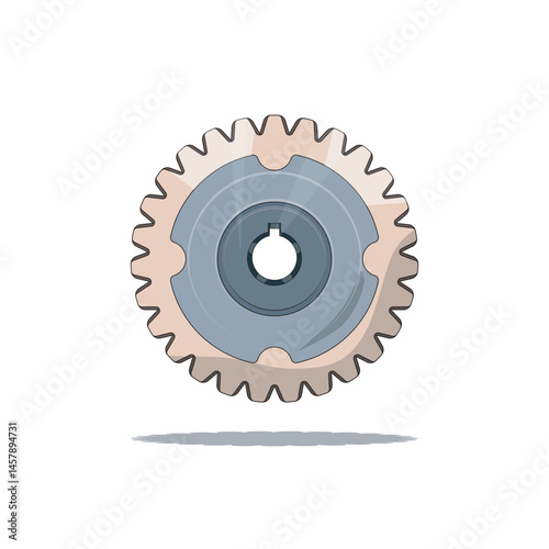 Illustration of a worm gear, commonly used for high torque transmission and speed reduction between non-parallel, non-intersecting shafts.