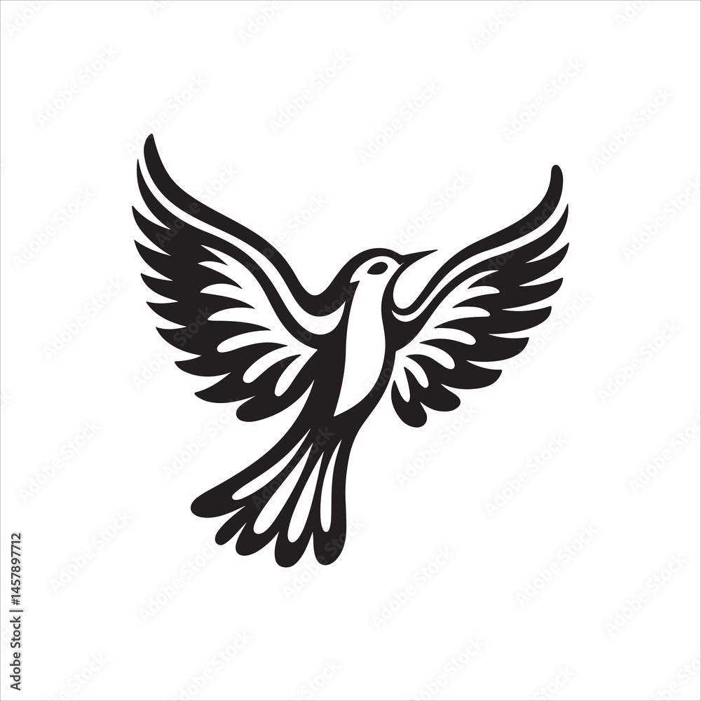 Obraz premium Flying Bird Silhouette Clipart