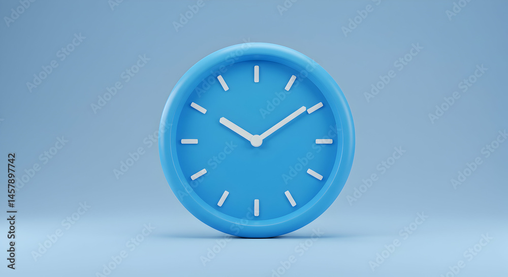 custom made wallpaper toronto digitalBright Blue Wall Clock with Simple Design on Light Blue Background