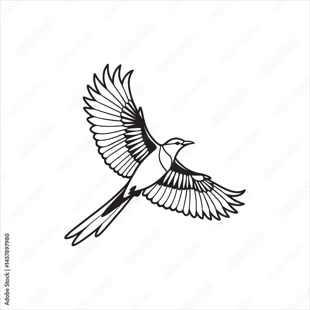Naklejka premium Flying Bird Silhouette Clipart