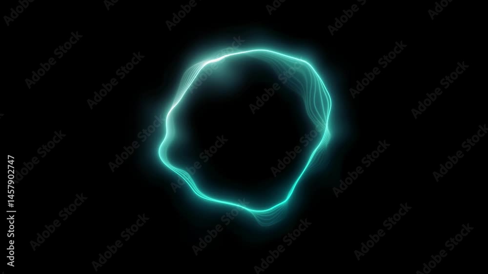 Simple green circular light form against a dark background Simple green circular light form against a dark background