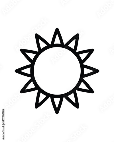 Simple sun icon representing sunshine warmth and summer light