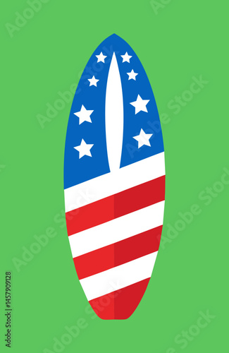 Celebrate Freedom with Our 4th July Surfboard Vector Collection