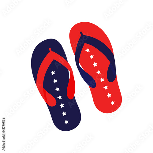 Patriotic Summer Sandals Vector Design for Independence Day