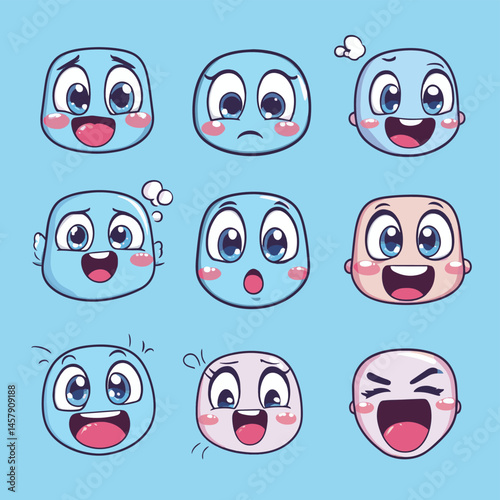 Wallpaper Mural Kawaii cute faces Torontodigital.ca