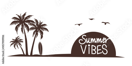 Summer resort and leisure background. Summer time and Vacation illustration. Vector illustration.