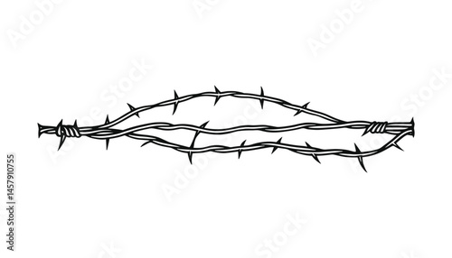 Twisted barbed wire for security or danger themed designs
